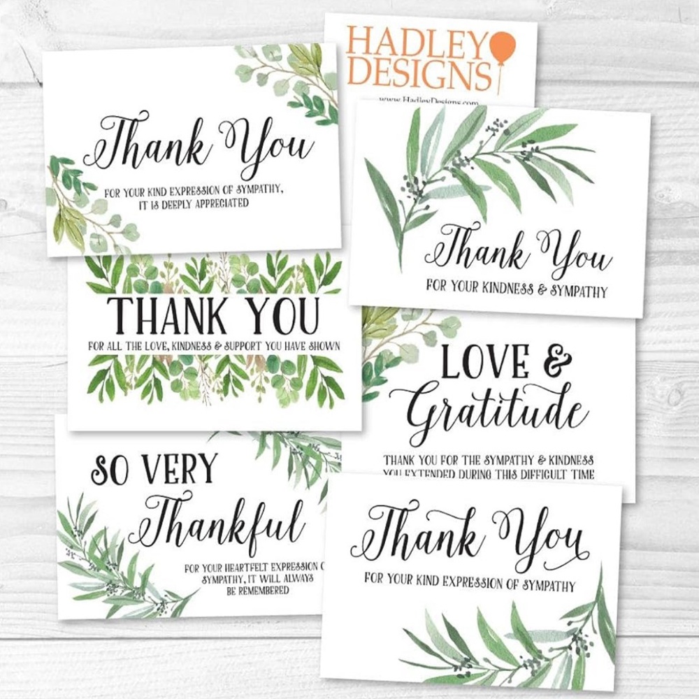 Thank You Cards - Bereavement Greenery